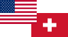 アメリカ/スイス国旗